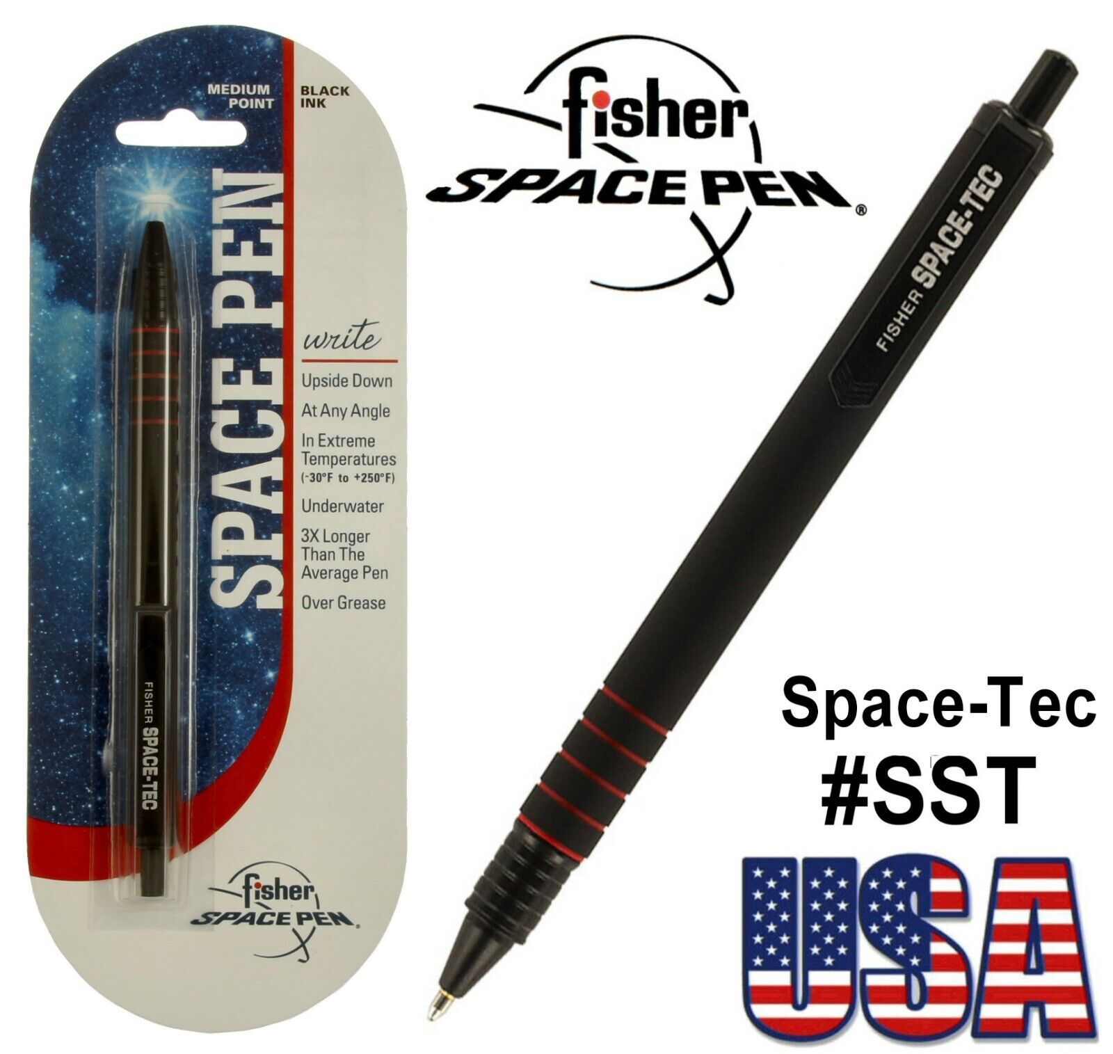 Fisher Zero Gravity Space Pen #SST / Space-Tec Retractable Ballpoint Pen