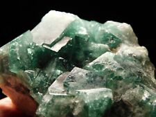 DEEP Green Fluorescent FLUORITE Crystal CUBE Cluster Madagascar 293gr picture