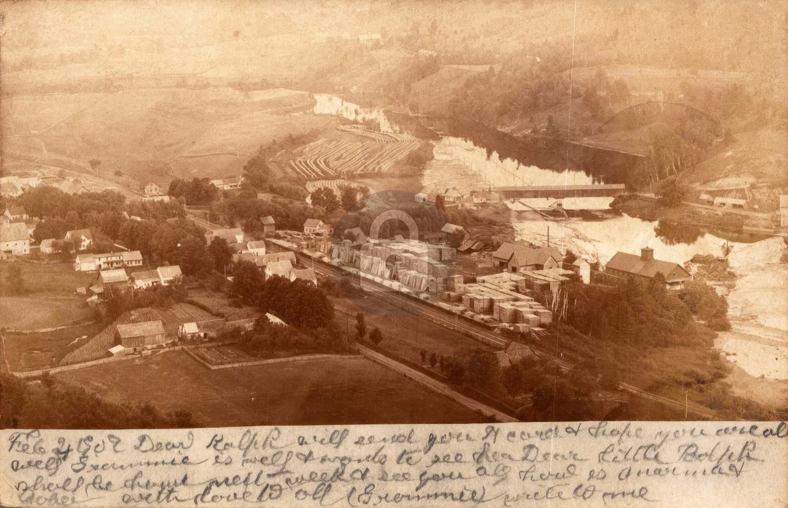 East Ryegate VT Railroad Houses Mill River 1907 RPPC Photo Postcard COPY East Ryegate VT Railroad Houses Mill River 1907 RPPC Photo Postcard COPY