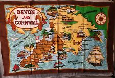 Devon and Cornwall Map Cotton Dish Towel New Unused picture