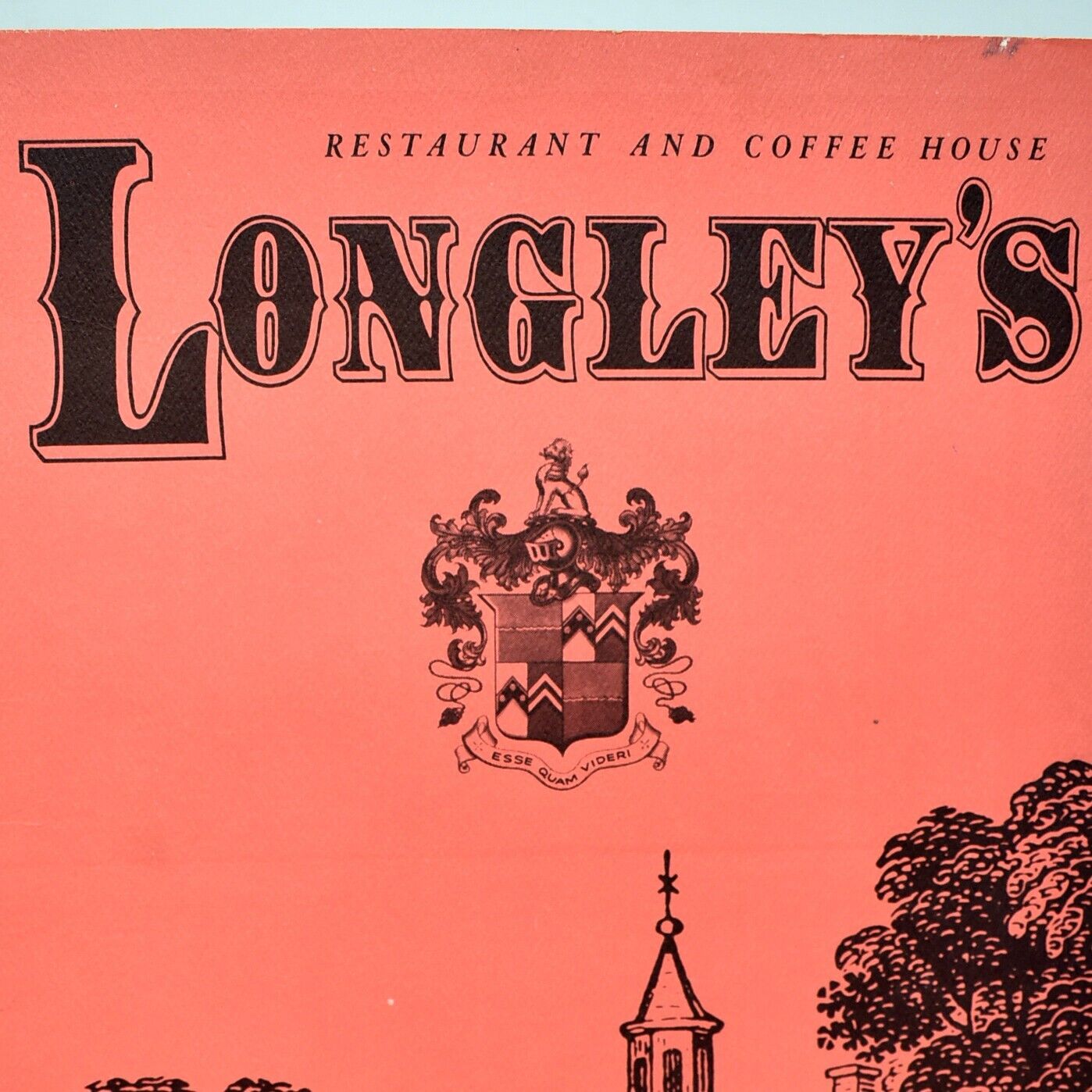 1960s Longley's Restaurant Coffee House Menu 798 Fairmont Avenue Towson Maryland