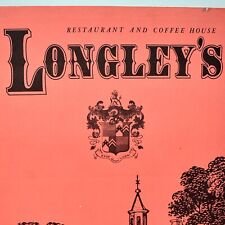 1960s Longley's Restaurant Coffee House Menu 798 Fairmont Avenue Towson Maryland picture