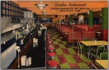 Middletown, Connecticut Postcard GARDEN RESTAURANT Interior Curteich Linen c1950 picture