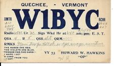 QSL 1933 Quechee Vermont    radio card picture