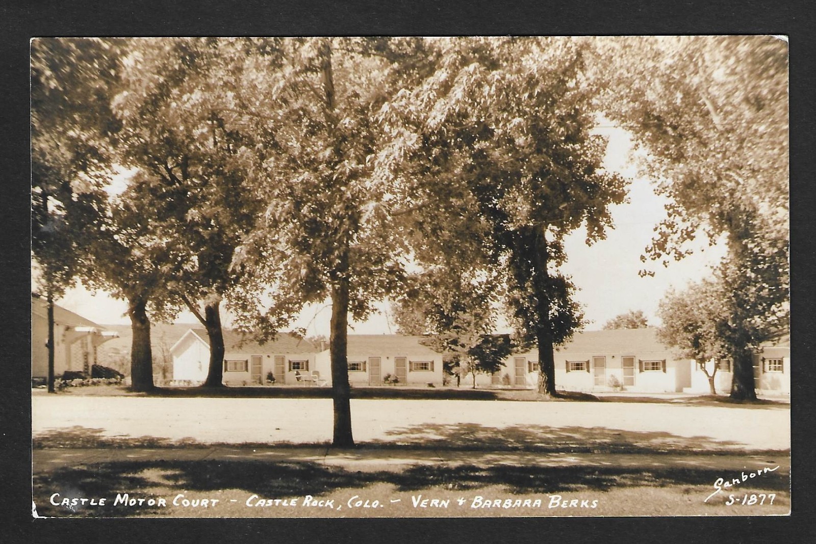 Castle Rock CO Colorado, Castle Motor Court Sanborn RPPC Postcard c1955