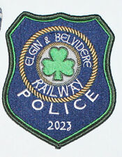 ELGIN BELVIDERE ELECTRIC CO RAILWAY POLICE Illinois 2023 St. Patrick Day patch picture