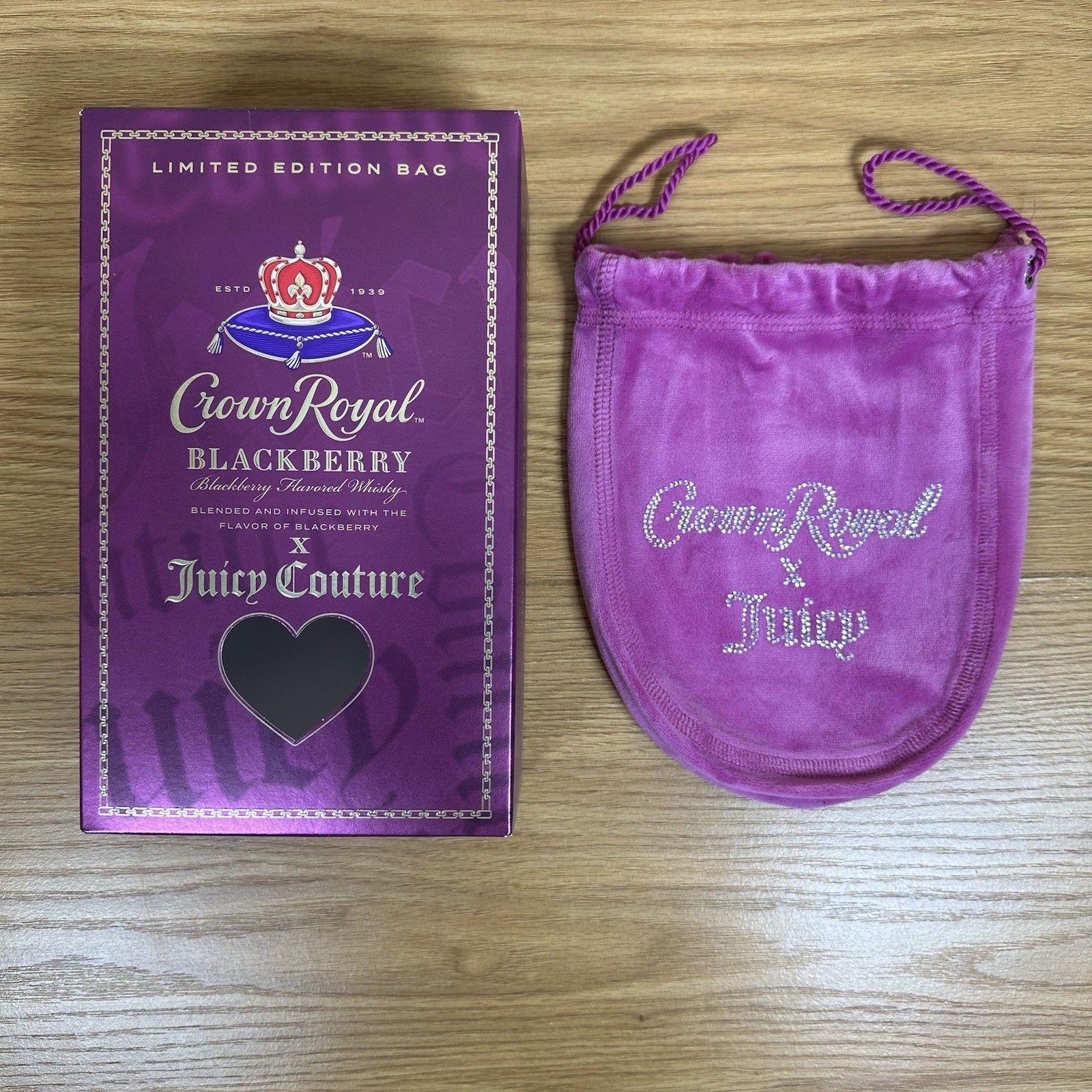 Juicy Couture x Crown Royal Collectors Box and Bedazzled Bag Pink Juicy Couture x Crown Royal Collectors Box and Bedazzled Bag Pink