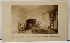 Duxbury Massachusetts Living Room John alden House Built 1653 RPPC Postcard F4 picture