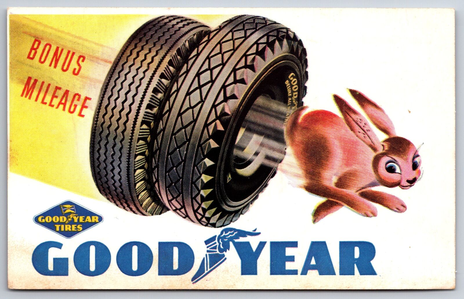 Middletown Indiana~Advertising~Dietrich Sales~Rabbit @ Goodyear Tires~1950s PC