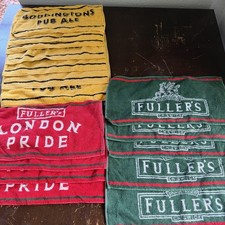 Vintage British Bar Towels Lot Of 16 Boddingtons Pub Fuller’s London Pride Logos picture
