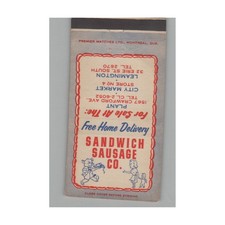 Matchbook Cover Sandwich Sausage Co. Lemington, ON picture