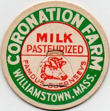 Milk Bottle Cap- Coronation Farm - Williamstown, Massachusetts -FAMOUS GUERNSEYS picture