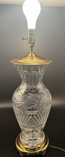 Large Vintage Waterford Cut Crystal Table Lamp Brass Base 23