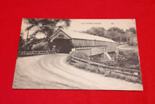 c1940 RPPC Covered Bridge PERKINSVILLE, WEATHERSFIELD, VERMONT unused POST CARD picture
