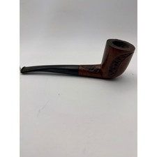 Brigham 421 Tobacco Pipe Canada Briar Wood Rusticated Billiard Smooth Rim picture
