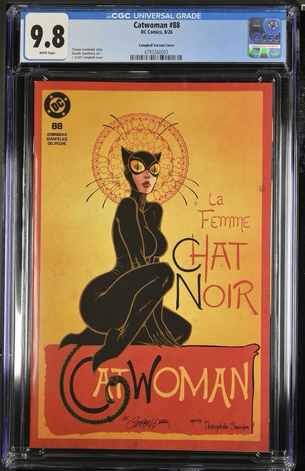 Catwoman #88 2026 DC J Scott Campbell Le Chat Noir Variant CGC 9.8 NM/MT IN HAND