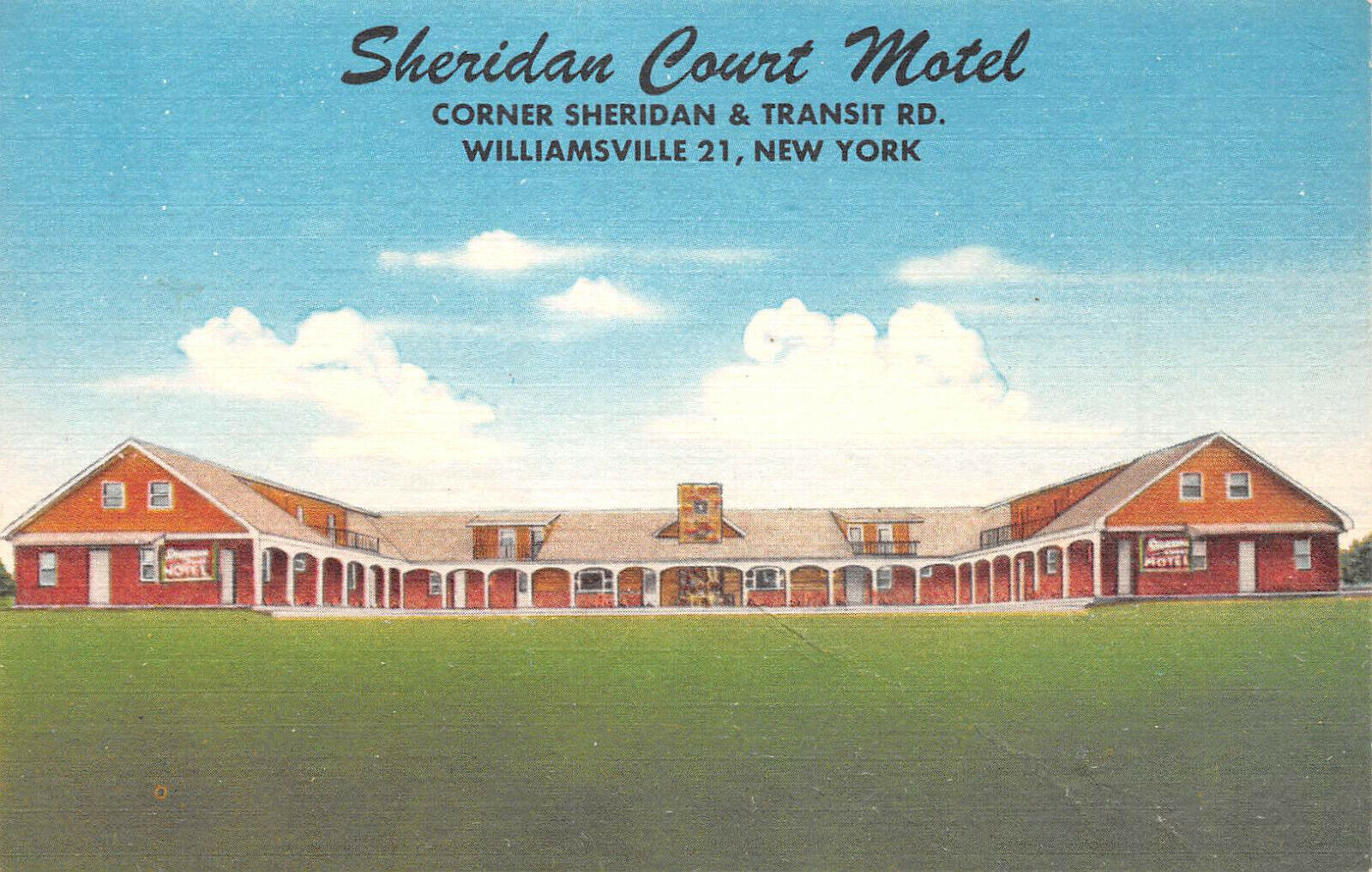 Sheridan Court Motel Williamsville New York NY Vintage Unposted Postcard 