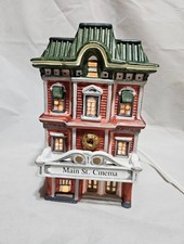 1993 Dickens Keepsake Main St. Cinema Porcelain Lighted Christmas Village House picture