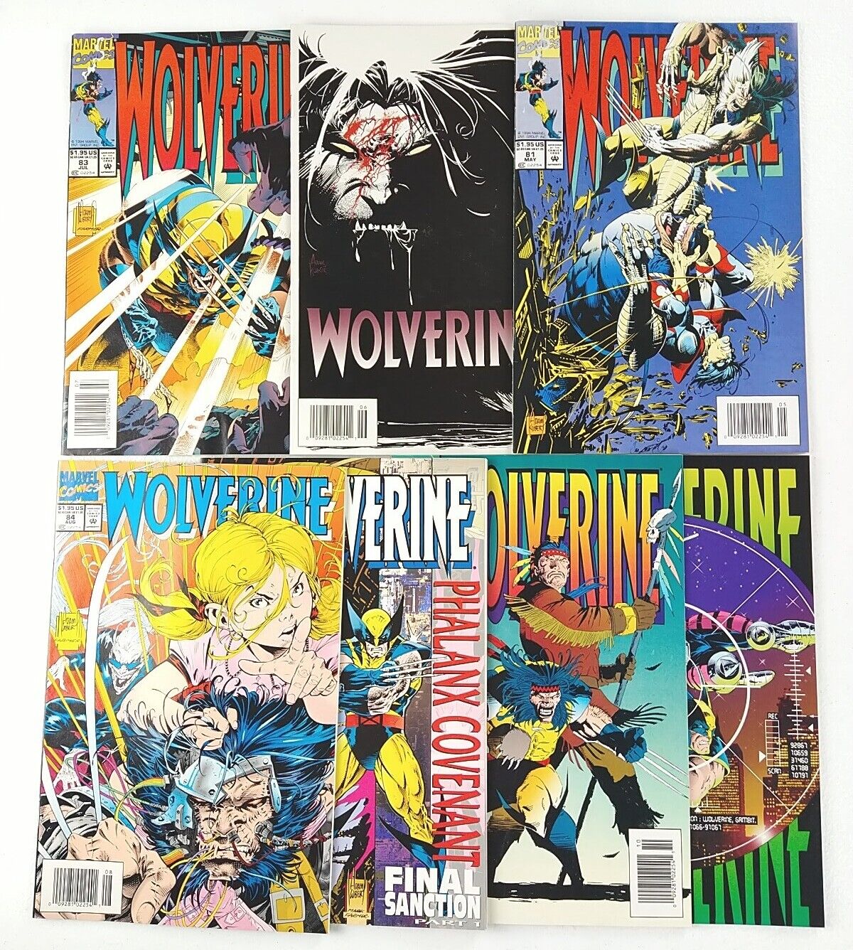 Wolverine #81 82 83 84 85 86 87 ALL Newsstands (1994 Marvel Comics) Lower Print