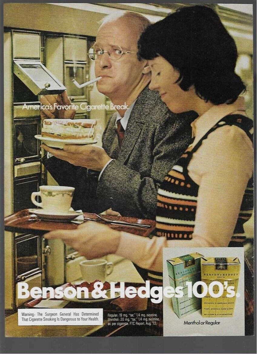 Benson & Hedges 100s Tobacco Cigarette 1973 Vintage Print Ad