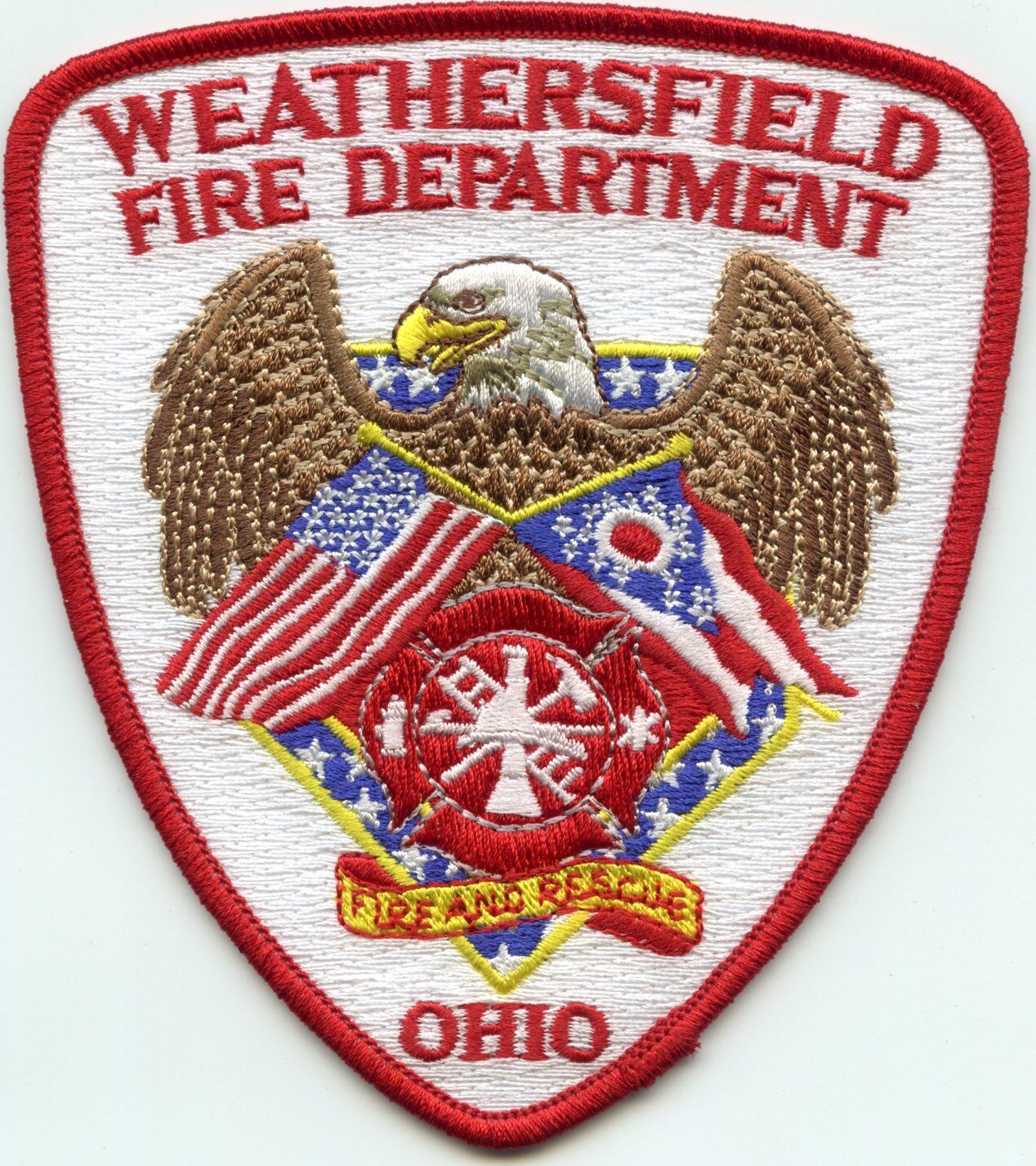 WEATHERSFIELD OHIO State Flag FIRE PATCH