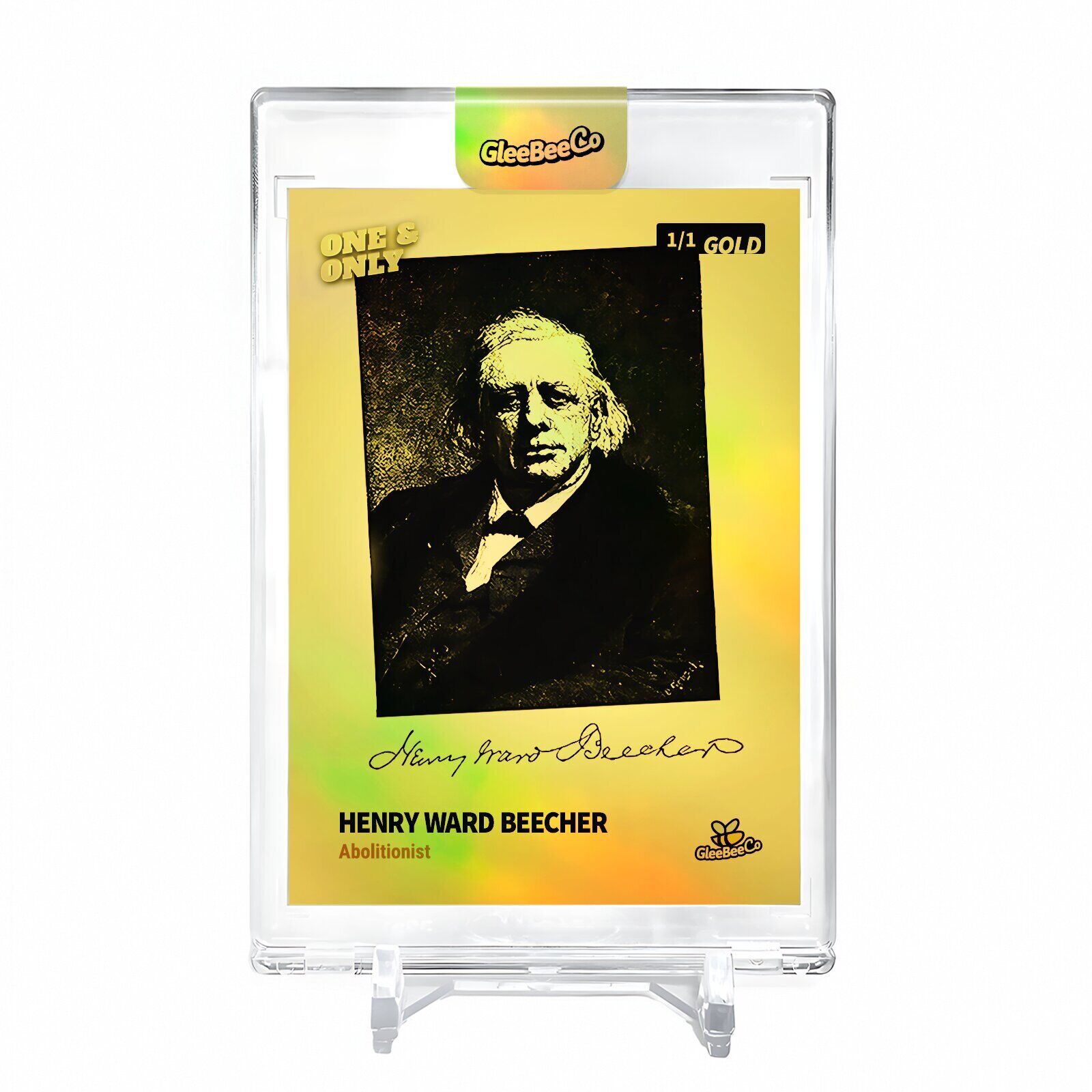 HENRY WARD BEECHER Portrait Card 2023 GleeBeeCo #HNPR-G Encased Holo GOLD 1/1