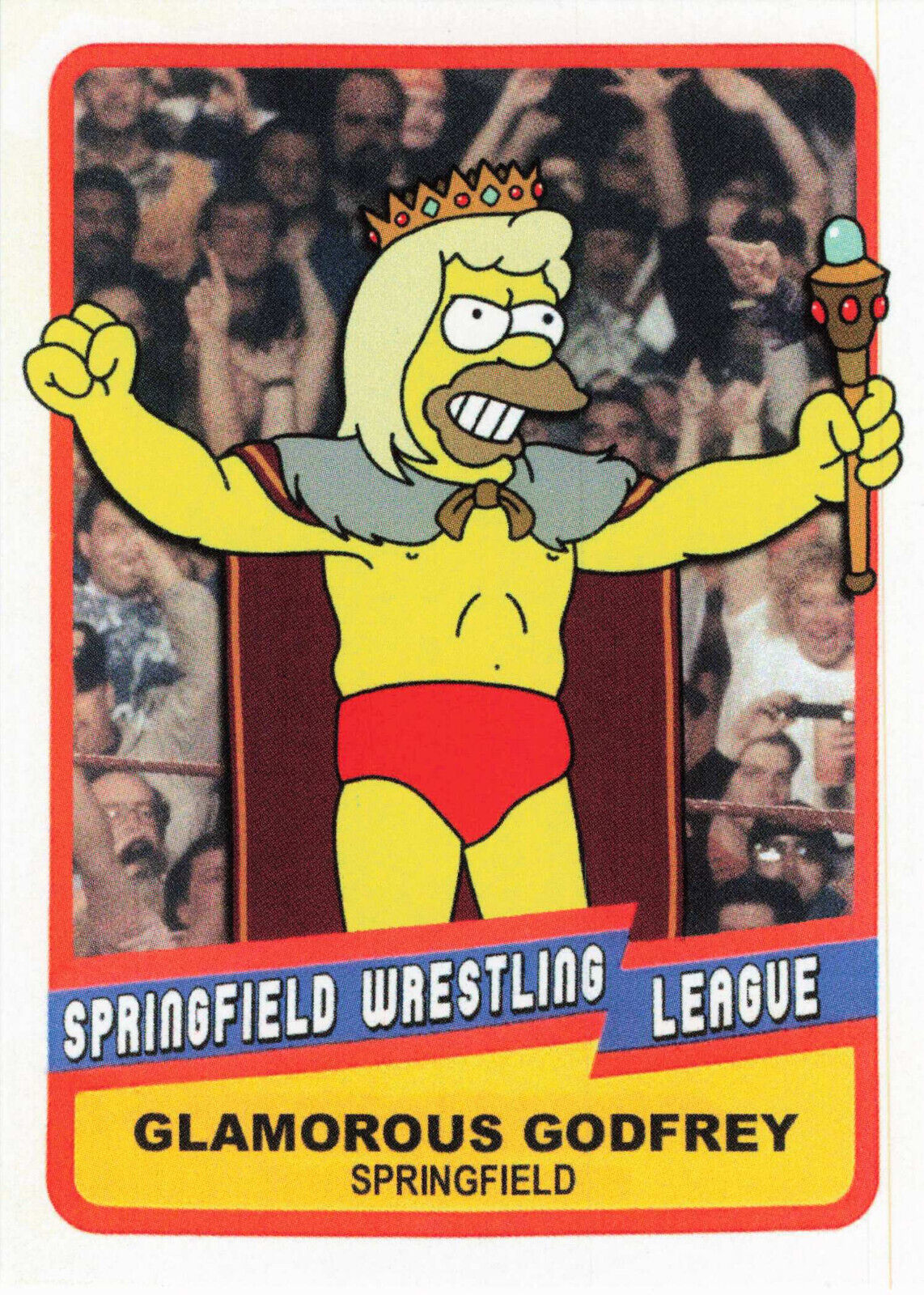 Glamorous Godfrey Chris51 Parody Card Simpsons Springfield Pro Wrestling