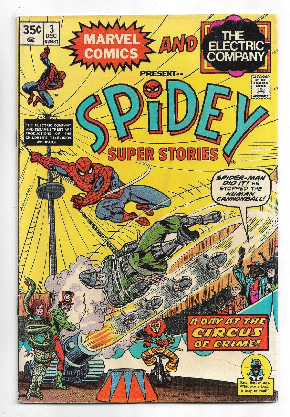 Spidey Super Stories #3 Marvel Comics 1974 John Romita cover / Ringmaster