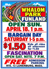 Vintage Whalom Amusement Park Ad Magnet – Lunenburg, Masschusetts picture