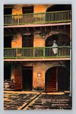 New Orleans LA-Louisiana, Courtyard And Prison Rooms, Antique, Vintage Postcard picture