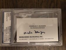 CHARLIE MUNGER signed PSA BERKSHIRE HATHAWAY Personal business card Billionaire picture