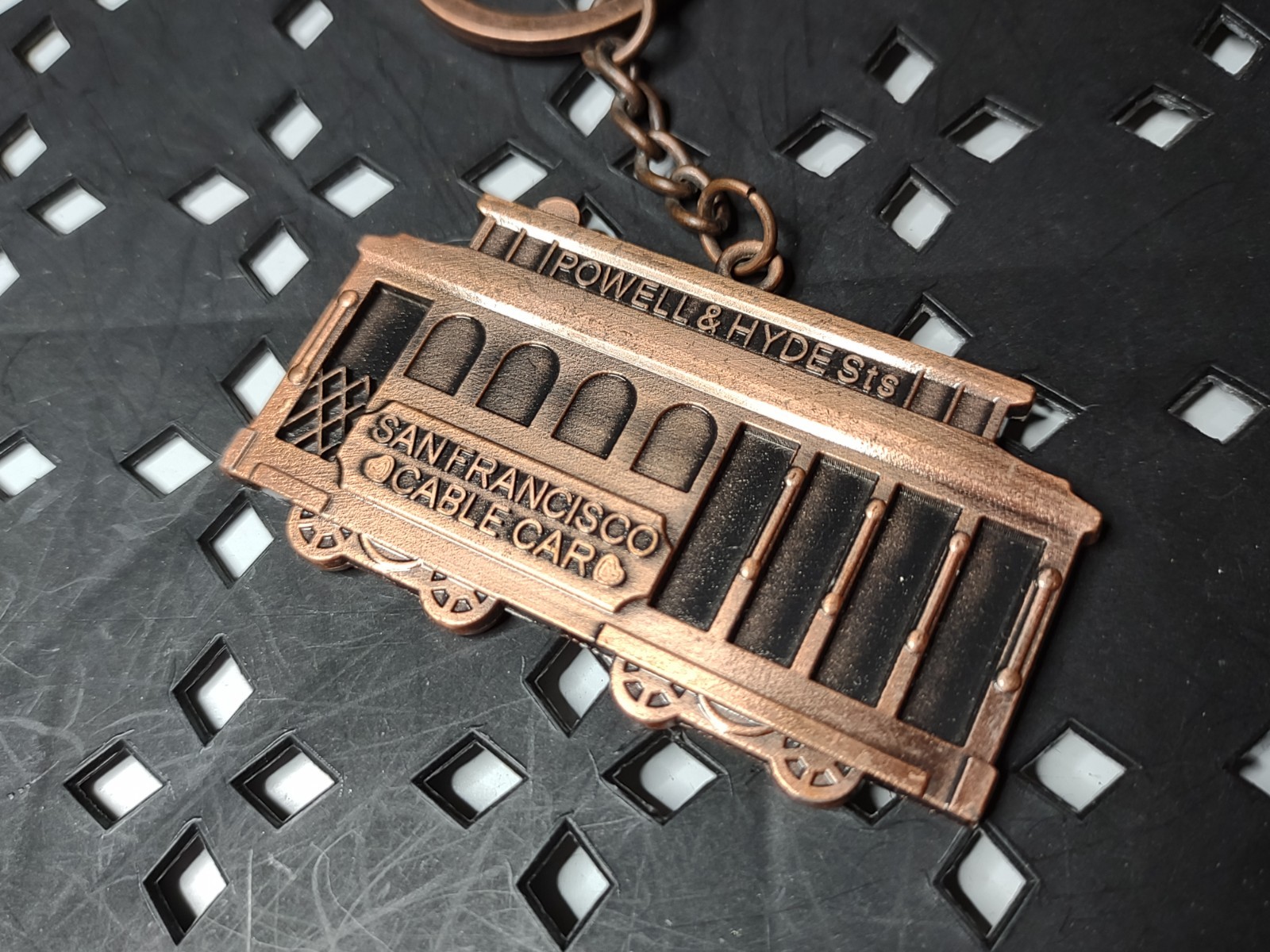 Powell & Hyde Sts San Francisco Cable Car Heavy Metal Keychain Powell & Hyde Sts San Francisco Cable Car Heavy Metal Keychain