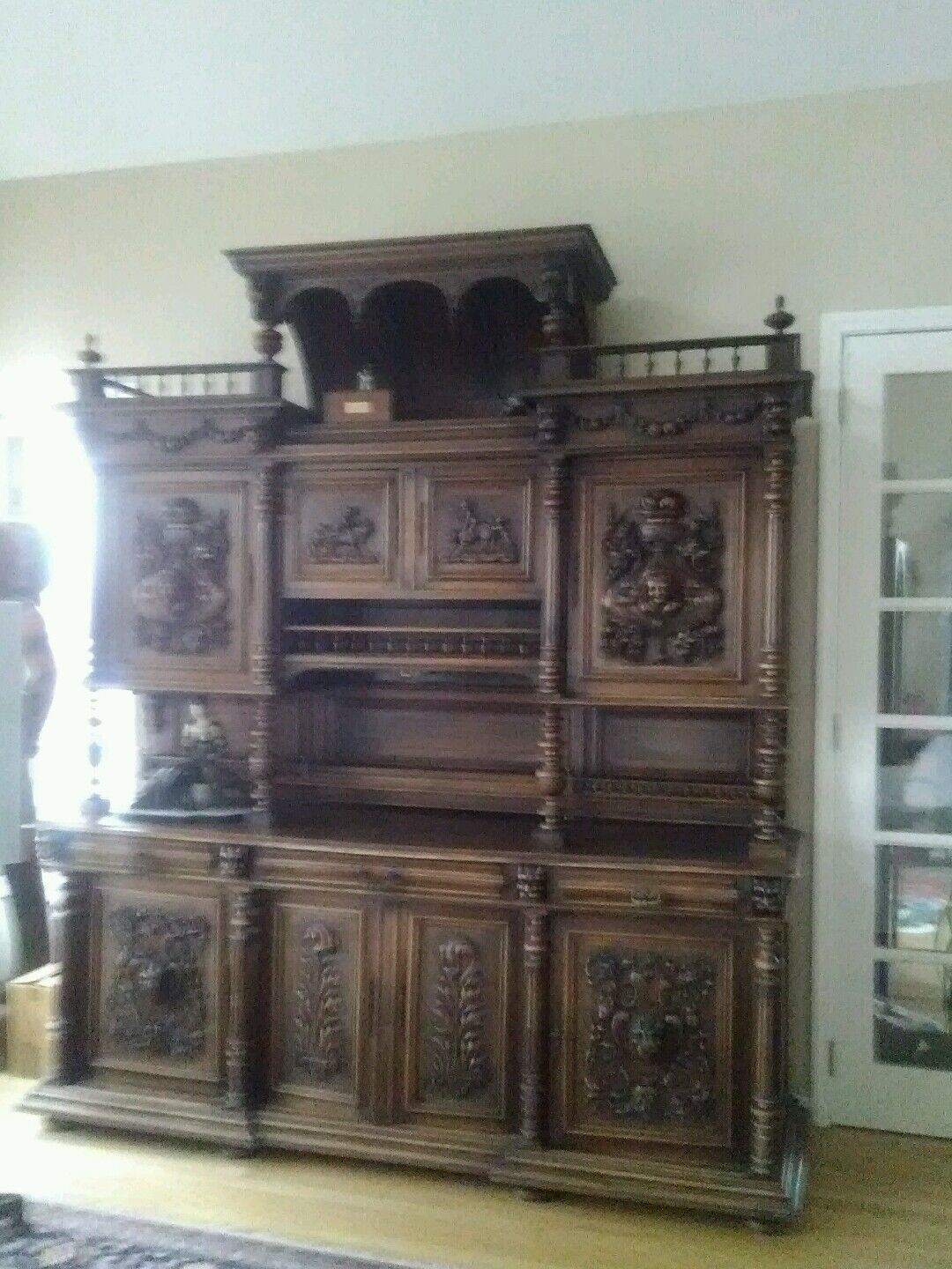 Old Gothic French Cathedral Furniture Wood Clean Strong Well Maintained Carved