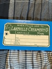 Vintage Cream Can Tag Lakeville Creamery Lakeville Minnesota picture