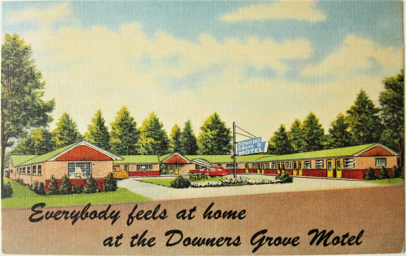 Downers Grove Motel / Downers Grove, IL / Curteich Linen Advertising Postcard
