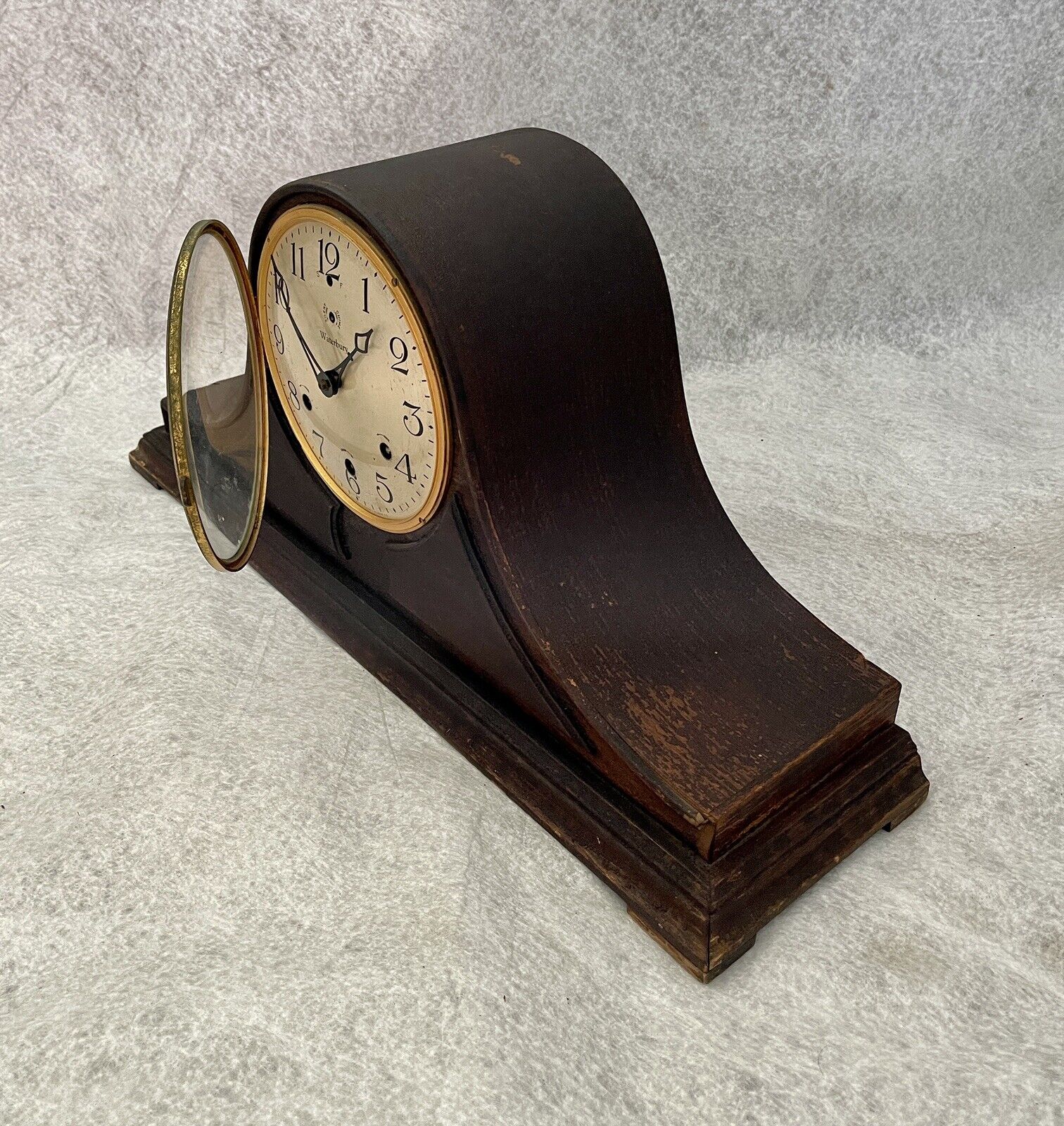 Antique 1924 Waterbury Wind Up Pendulum Westminster Chime Mantel Clock