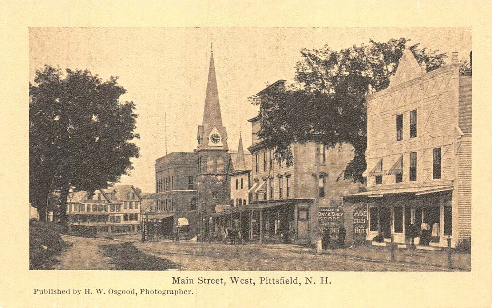 Pittsfield, NH:  Main Street, West showing businesses in 1901-1907