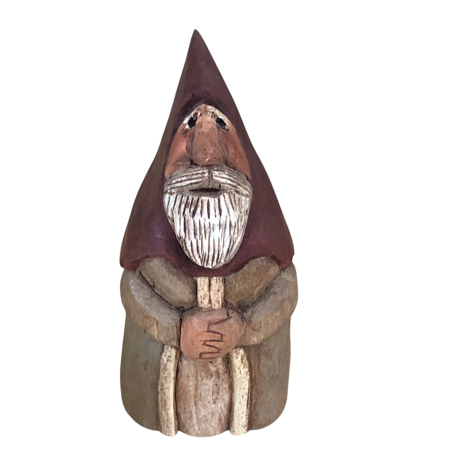 Father Christmas Santa Folk Art Hand Painted Carving VTG Signed Hiram Johnson Father Christmas Santa Folk Art Hand Painted Carving VTG Signed Hiram Johnson