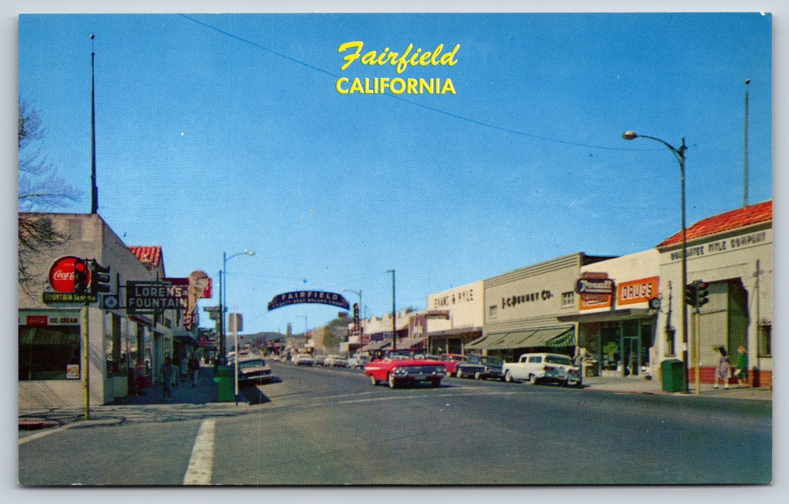 Texas Street Fairfield California Vintage Postcard Texas Street Fairfield California Vintage Postcard