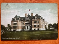 1908 High School Pittsfield MA Postcard PC3 picture