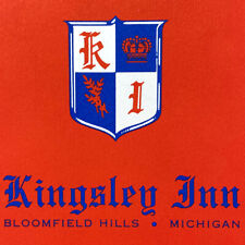Vintage 1961 Kingsley Inn Restaurant Menu Bloomfield Hills Michigan picture