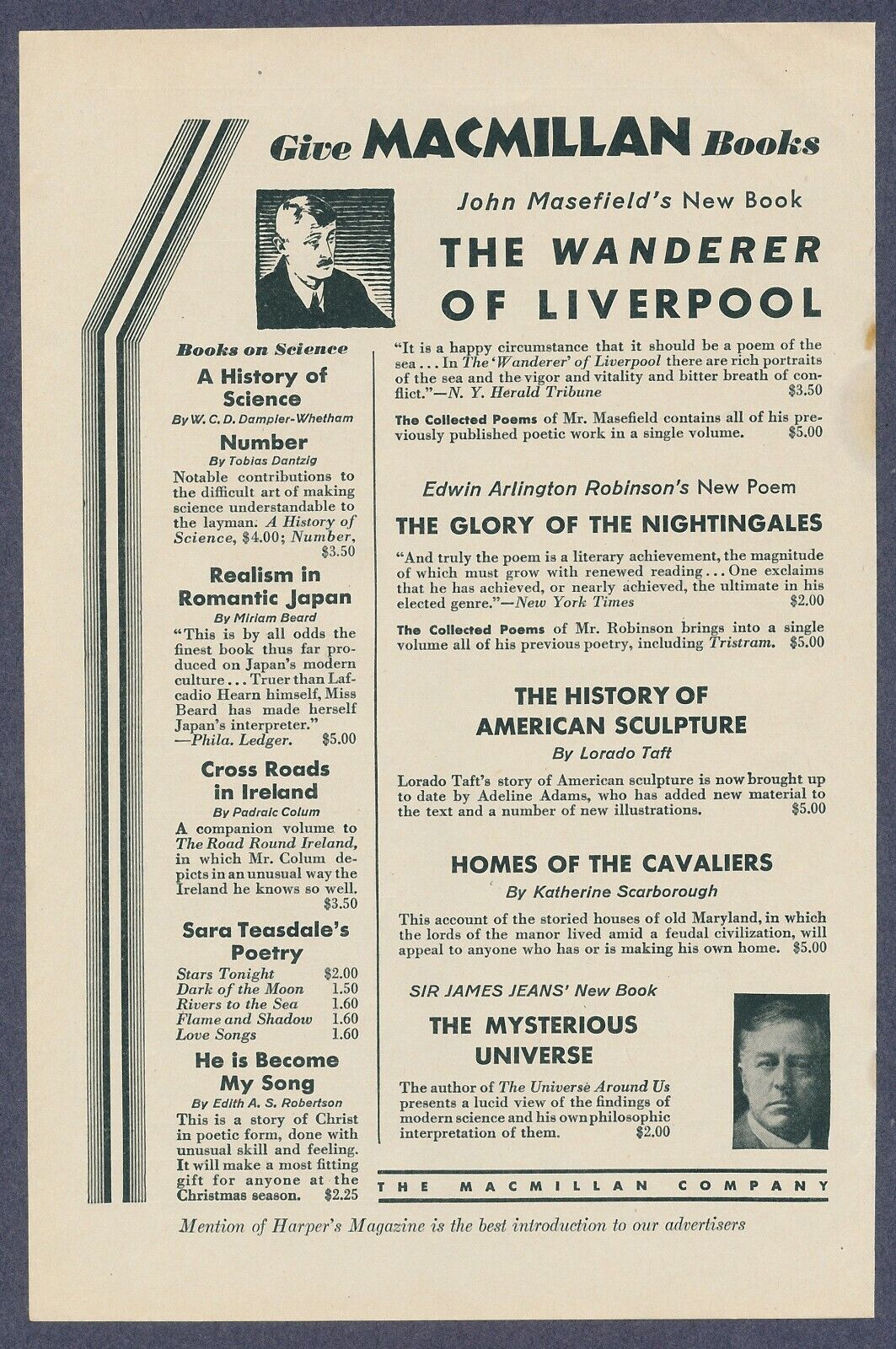 MacMillan Book Publishers Titles Vintage Print Ad December 1930