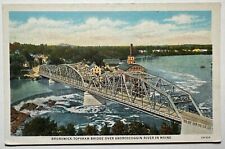 Brunswick Topsham Maine Steel Bridge Over Androscoggin River Postcard picture