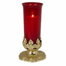 Sudbury Brass Sanctuary Globe Fleur Base Candle Holder For Church, 4.75 In picture