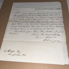 1833 Letter to Elisha Phelps Connecticut Comptroller Mentions Wolcott Thompson picture