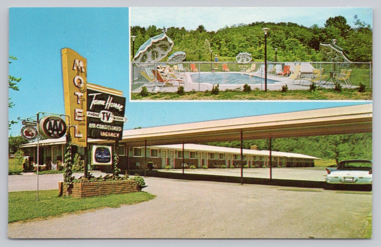 Postcard Town House Motel Burlington Vermont, Multiview Exterior