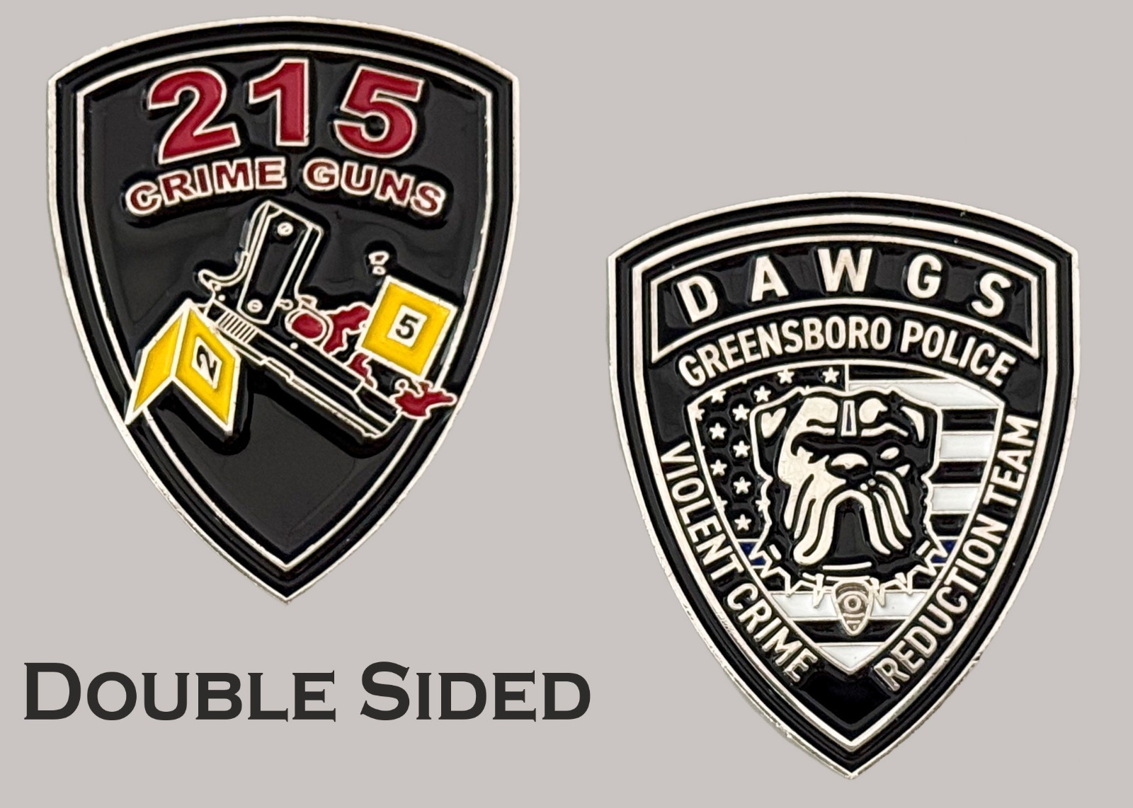 Greensboro Police Dawgs Violent Crime Reduction Shield Challenge Coin J#31 Greensboro Police Dawgs Violent Crime Reduction Shield Challenge Coin J#31