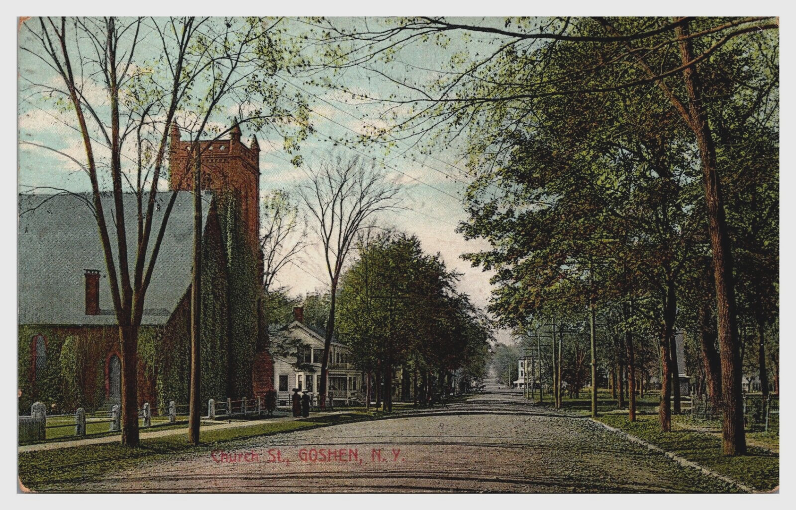 Church Street Goshen New York NY 1910 Artino Posted Germany made  Postcard