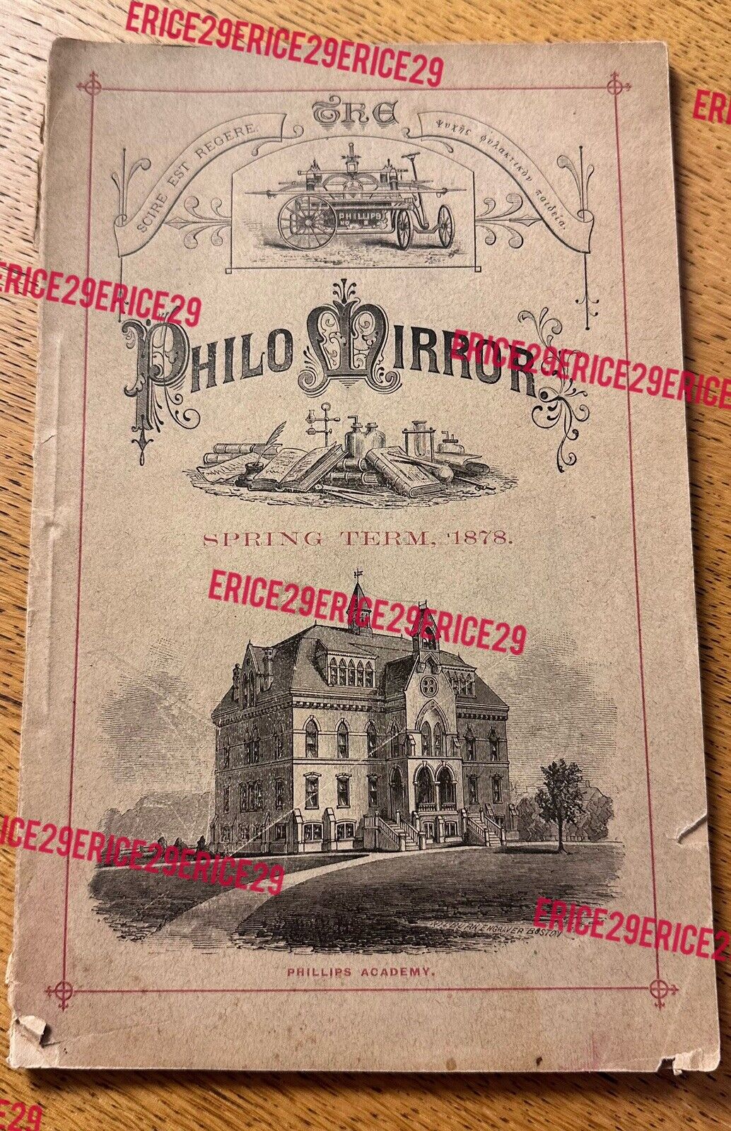 1878 Phillips Academy Andover, Mass. The Philo Mirror Early Article On Baseball
