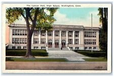 c1920's The Lyman Hall High School Wallingford Connecticut CT Trees Postcard picture